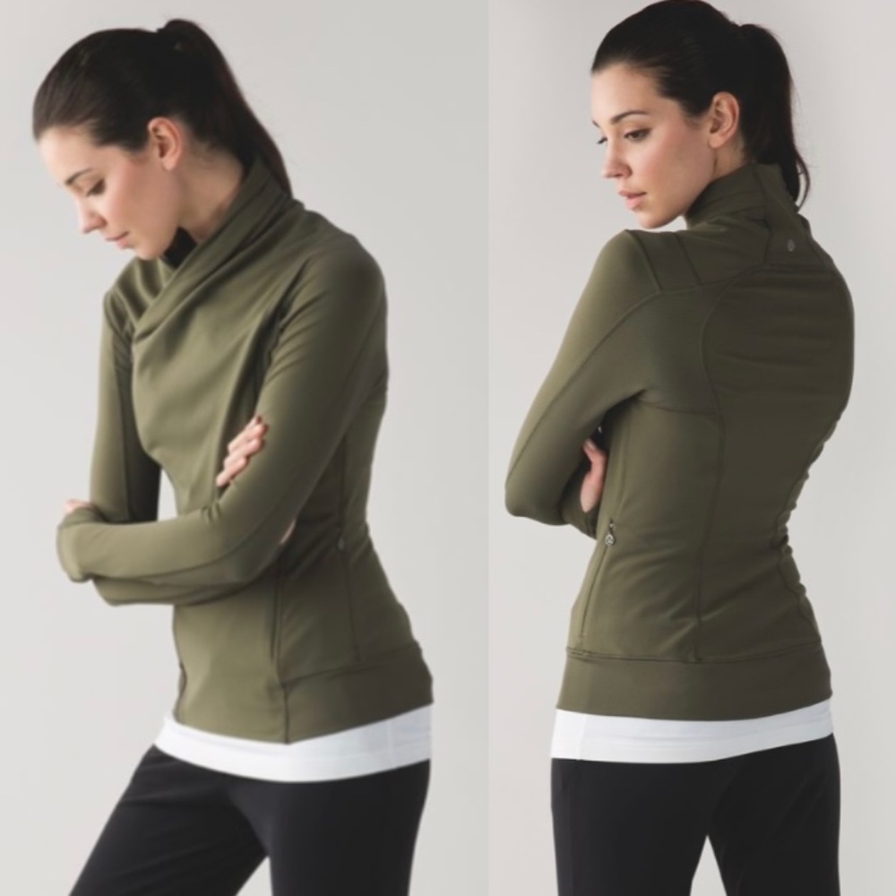 Lululemon Athletica ‘Bhakti Yoga Jacket’ in Fatigue Green Size 10